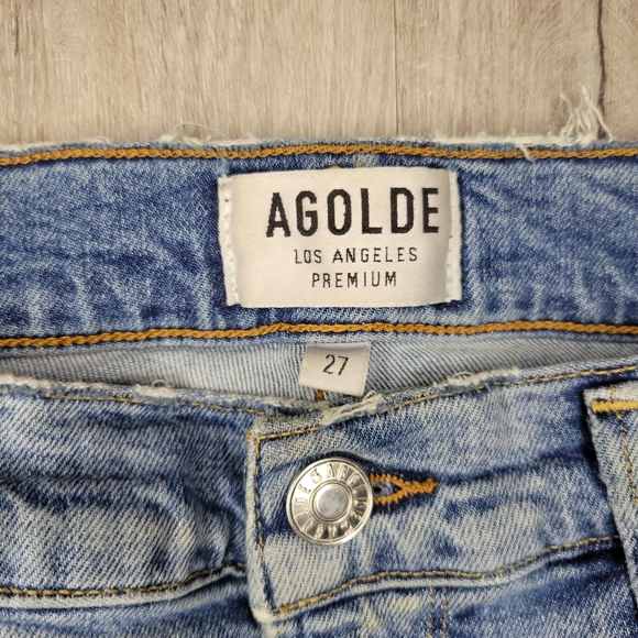 Agolde women's destressed high rise skinny jeans - Picture 8 of 12